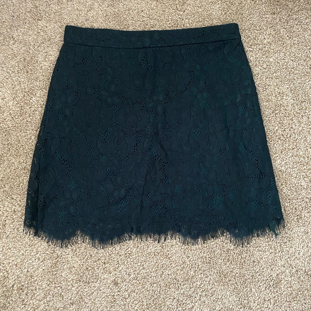 Dark Green Mini Lace skirt